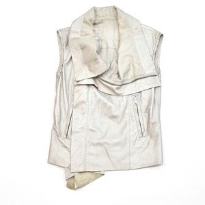 Rick Owens Metallic Leather Biker Vest